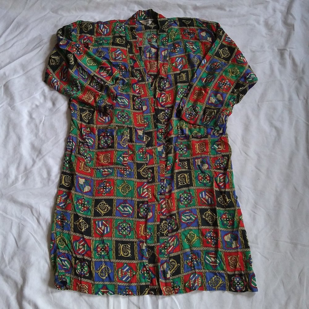 Feiyoung 100% silk gorgeous royal patterned robe
